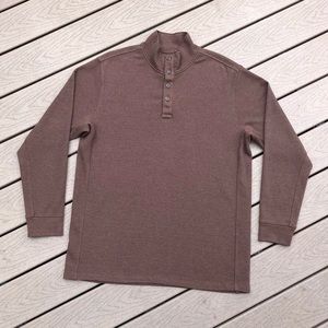 Duluth Trading brown long sleeve high neck or mock neck thermal shirt/sweater